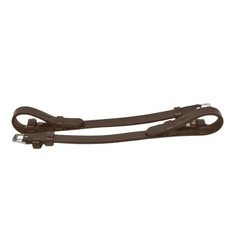 Dever Ascot Billet Cheek Pieces - Brown-4
