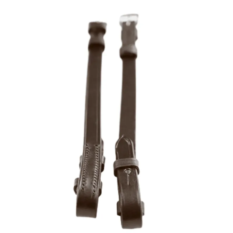 Dever Ascot Billet Cheek Pieces - Brown-2