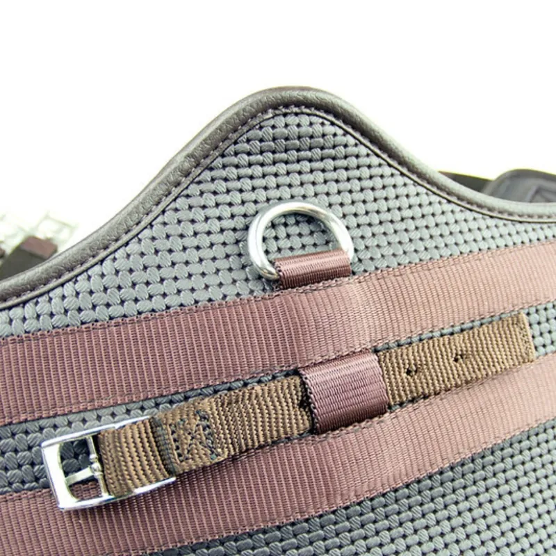 Dever Classic Comfort Stud Girth with Elastic Both Ends - Brown-3