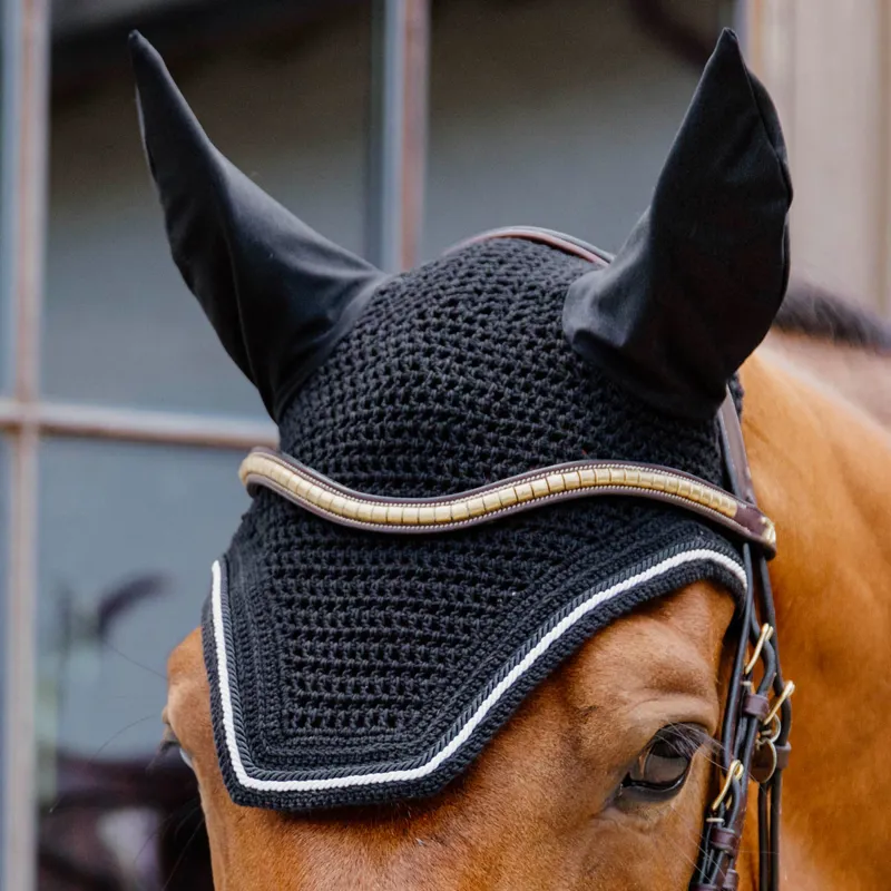 Kentucky Wellington Diamond Rope Soundless Ear Fly Veil - Black