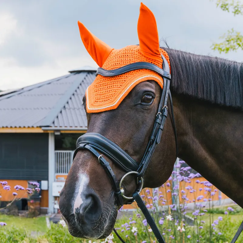 Kentucky Wellington Diamond Rope Soundless Ear Fly Veil - Orange-2