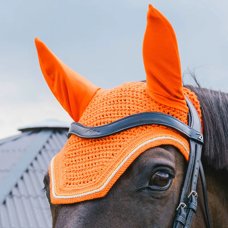 Kentucky Wellington Diamond Rope Soundless Ear Fly Veil - Orange