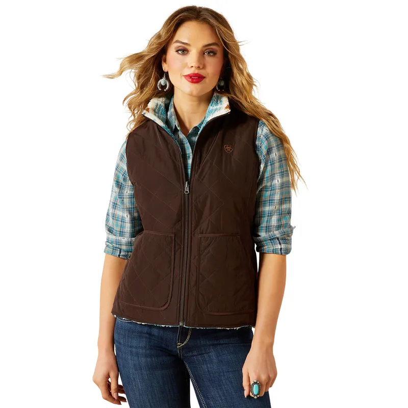 Ariat Dilon 2.0 Womens Reversible Insulated Gilet - Mole-3