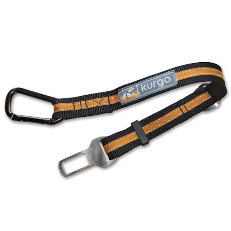 Kurgo Direct to Seatbelt Dog Tether - Black/Orange