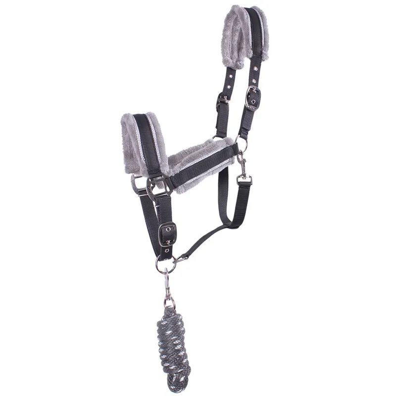 QHP Dolci Headcollar and Leadrope Set - Grey/Silver