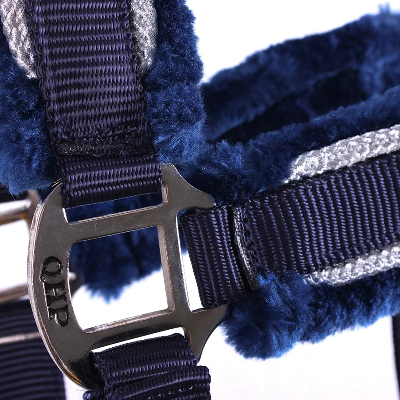 QHP Dolci Headcollar and Leadrope Set - Blue/Silver-1