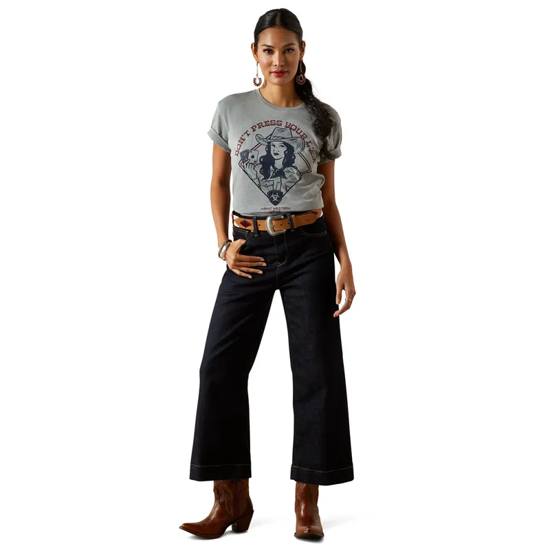 Ariat Don't Press Your Luck Womens Tee - Iceburg-3