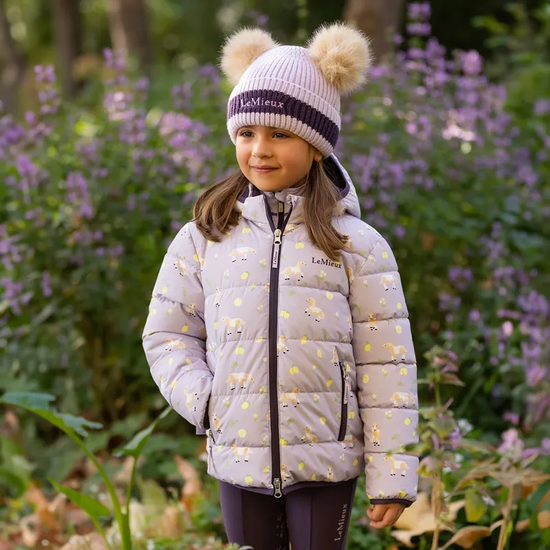 LeMieux Mini Double Pom Beanie - Lilac-2