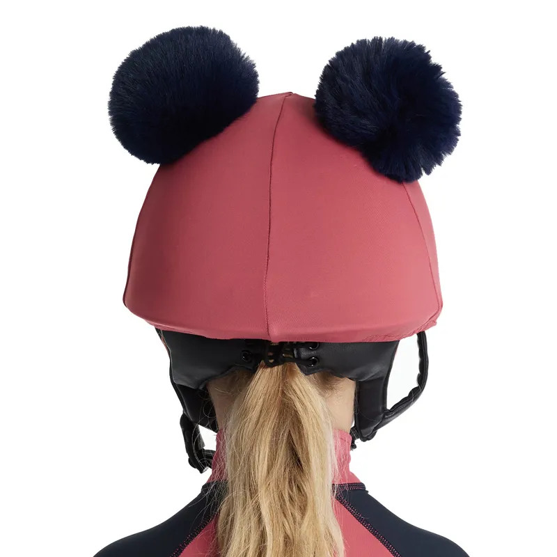 LeMieux Mini Junior Double Pom Hat Silk - Cranberry-2