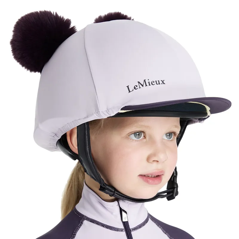 LeMieux Mini Junior Double Pom Hat Silk - Lilac