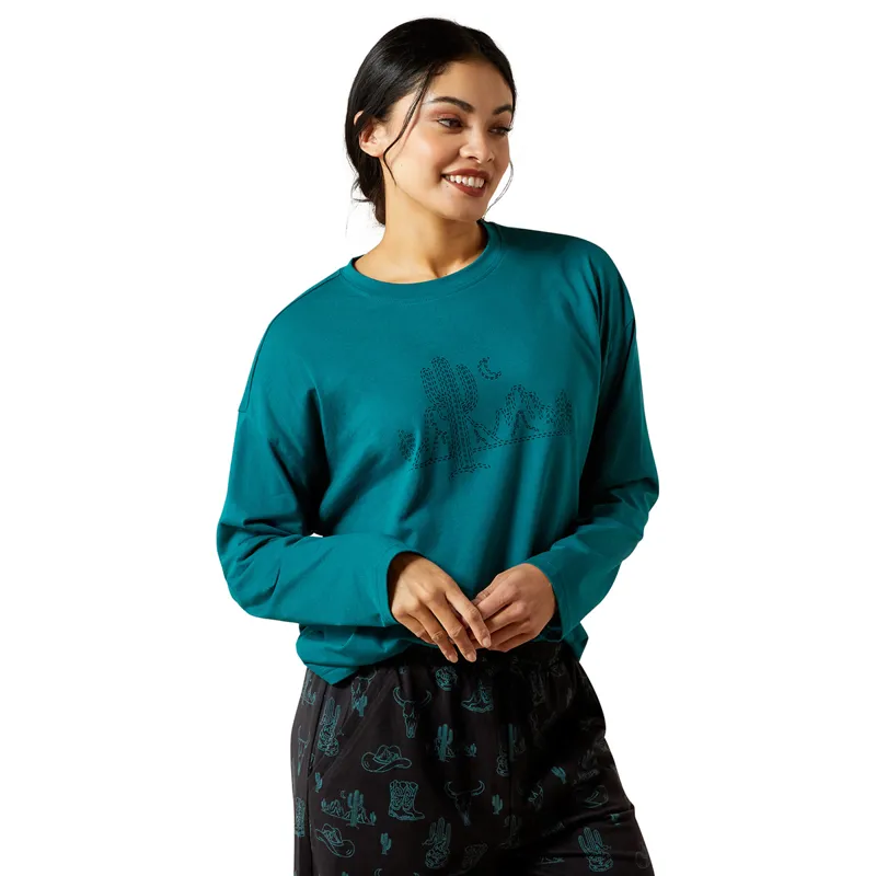 Ariat Dreams Womens Pyjama Set - Deserted Print-2