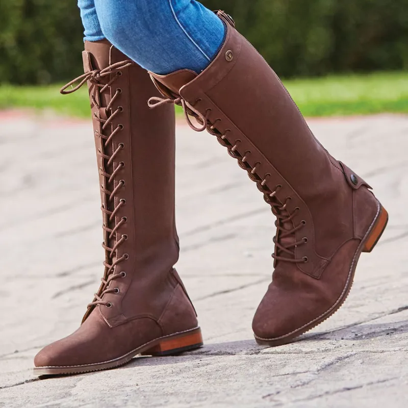 brown ladies knee high boots