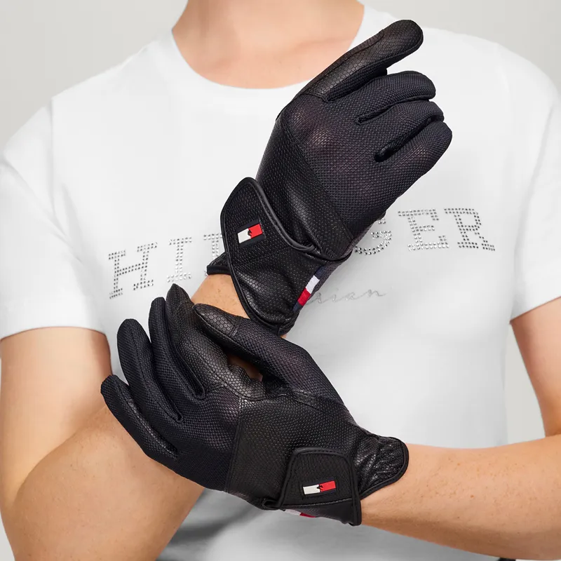 Tommy Hilfiger Duke Adults Riding Gloves - Black-1