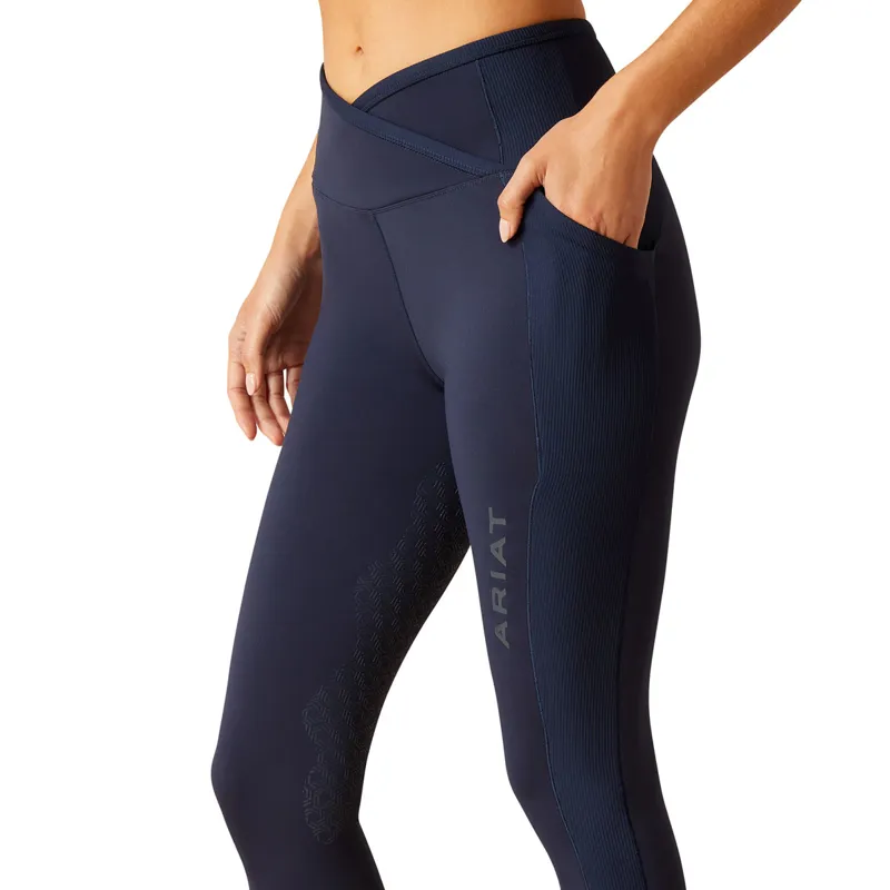 Ariat EOS Chic Half Grip Ladies Riding Tights - Navy Eclipse-5