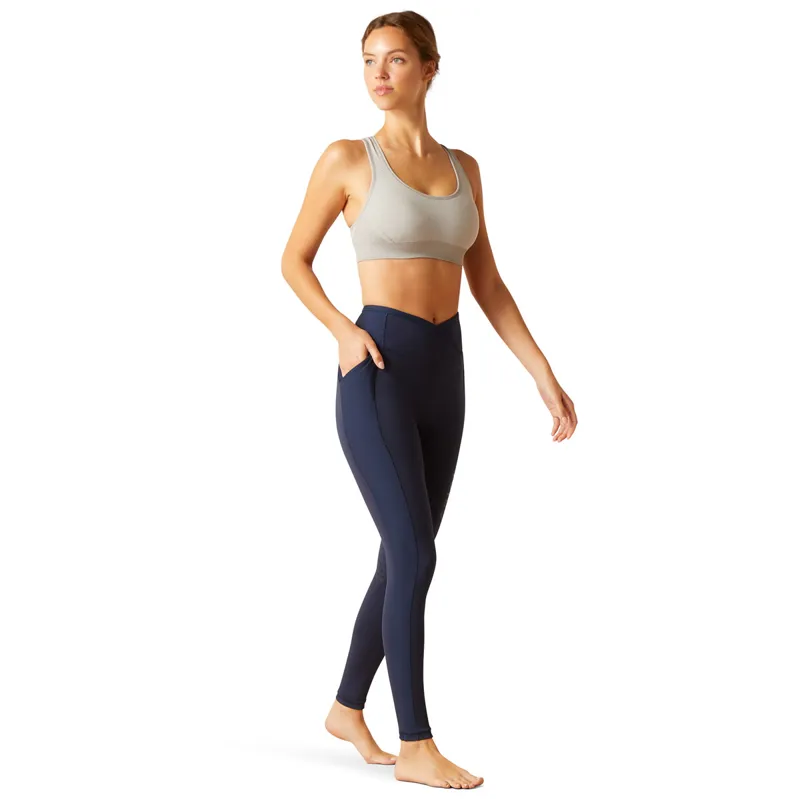 Ariat EOS Chic Half Grip Ladies Riding Tights - Navy Eclipse-1
