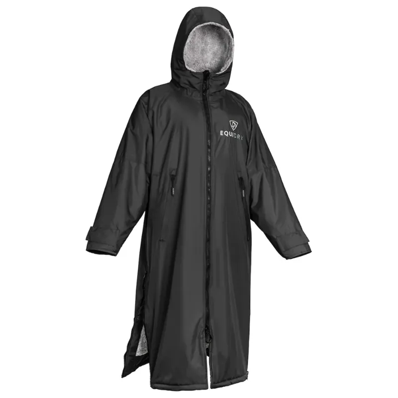 EQUIDRY Original Thick Fleece Lined Waterproof Jacket - Black/Grey