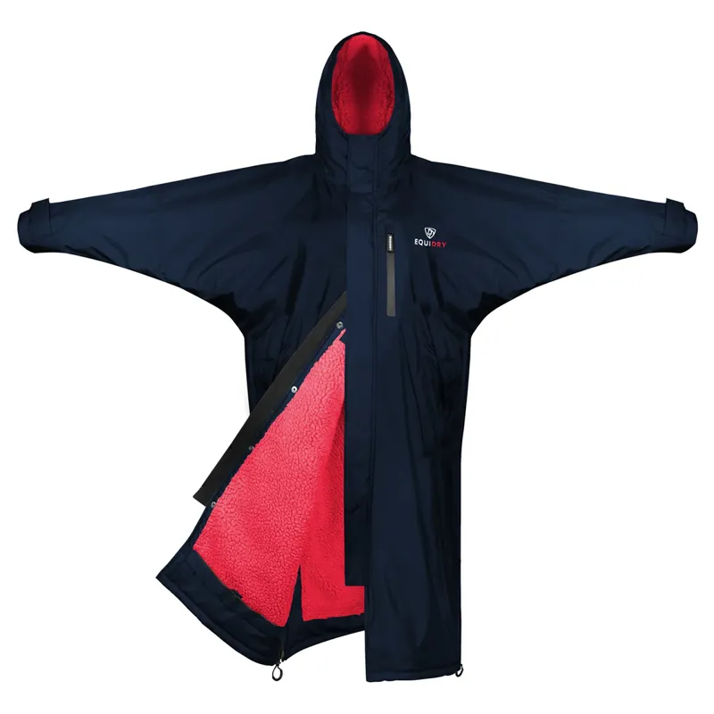EQUIDRY Original Thick Fleece Lined Waterproof Jacket - Navy/Raspberry-1