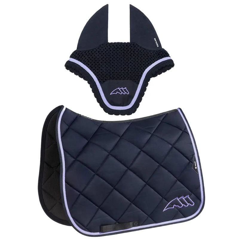 Equiline EQCHROMA Dressage Saddlecloth and Ear Net Set - Blue