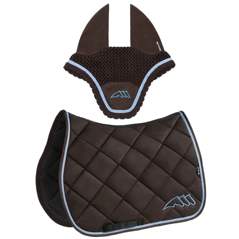 Equiline EQCHROMA Jump Saddlecloth and Ear Net Set - Brown