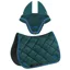 Equiline EQCHROMA Jump Saddlecloth and Ear Net Set - Bottle Green