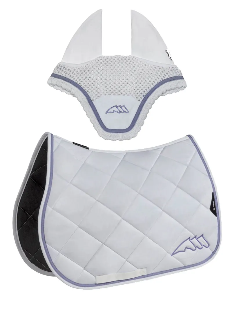 Equiline EQCHROMA Jump Saddlecloth and Ear Net Set - White