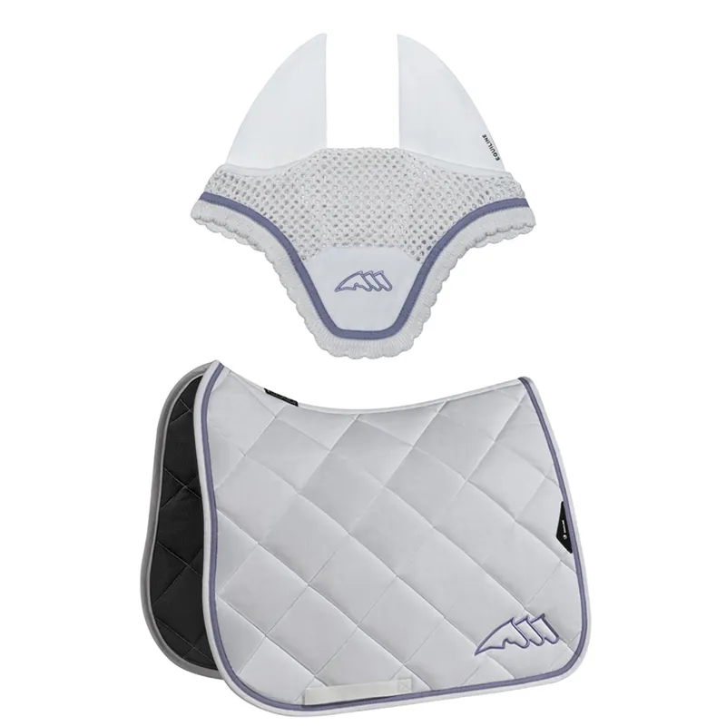 Equiline EQCHROMA Dressage Saddlecloth and Ear Net Set - White
