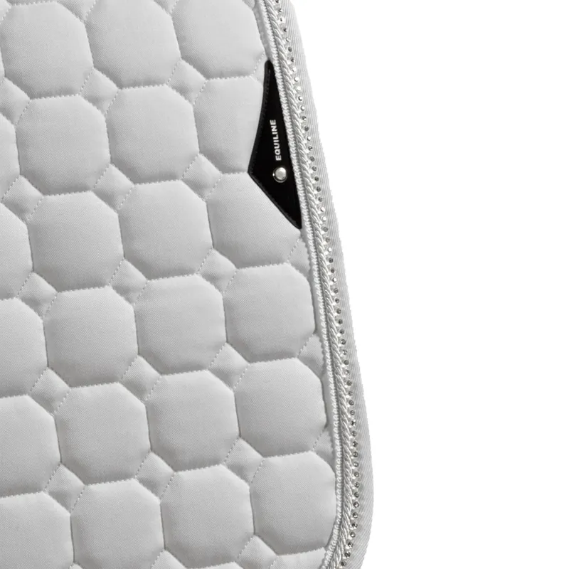 Equiline EQCRYSTARO Jump Saddlecloth with Rhinestones - White-1