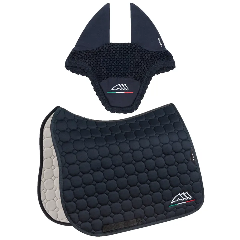 Equiline EQFLAGGY Dressage Saddlecloth and Eat Net Set - Blue