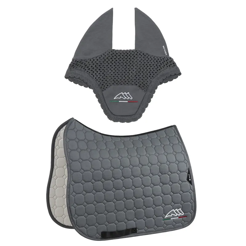 Equiline EQFLAGGY Dressage Saddlecloth and Eat Net Set - Grey
