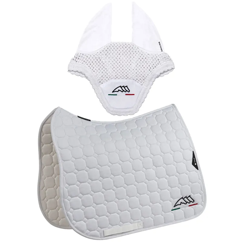 Equiline EQFLAGGY Dressage Saddlecloth and Eat Net Set - White