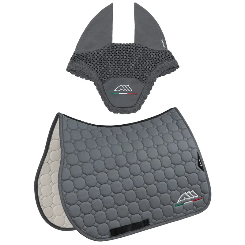 Equiline EQFLAGGY Jump Saddlecloth and Eat Net Set - Grey