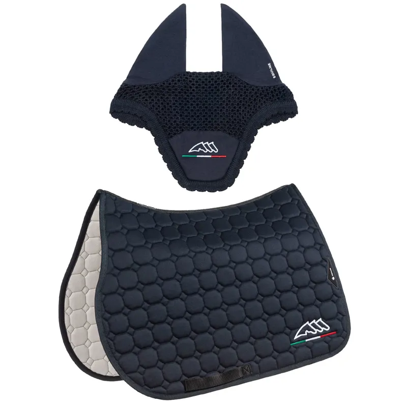 Equiline EQFLAGGY Jump Saddlecloth and Eat Net Set - Blue