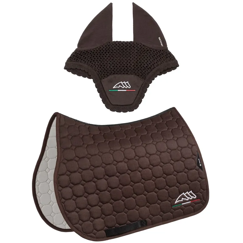 Equiline EQFLAGGY Jump Saddlecloth and Eat Net Set - Brown