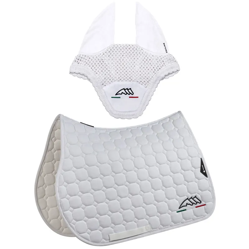 Equiline EQFLAGGY Jump Saddlecloth and Eat Net Set - White