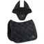 Equiline EQTRICOLORE Dressage Saddlecloth and Ear Net Set - Black