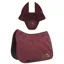 Equiline EQTRICOLORE Dressage Saddlecloth and Ear Net Set - Burgundy