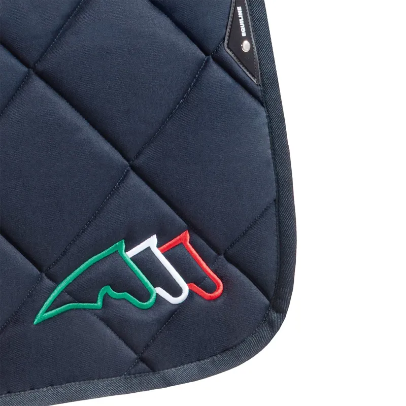 Equiline EQTRICOLORE Jump Saddlecloth and Ear Net Set - Blue-1