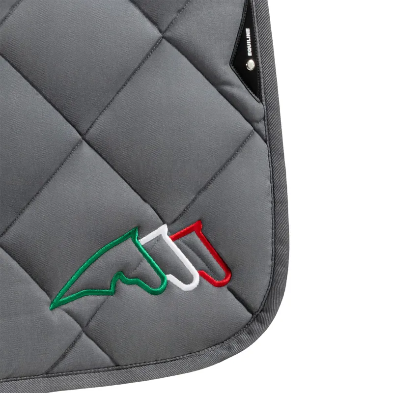 Equiline EQTRICOLORE Jump Saddlecloth and Ear Net Set - Grey-1