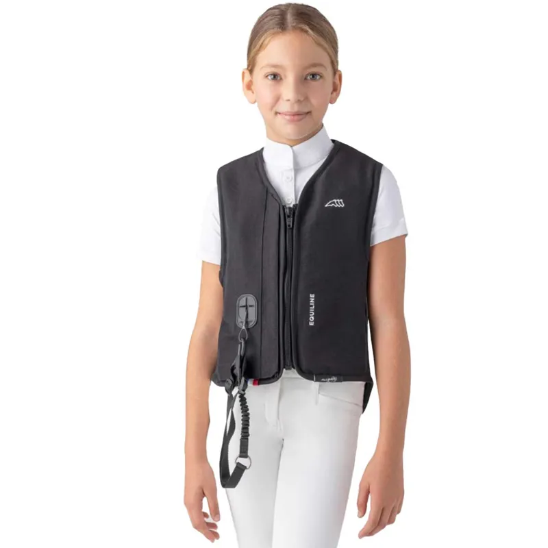 Equiline Belair Unisex Childs Air Jacket with Level 2 Back Protector - Black-1