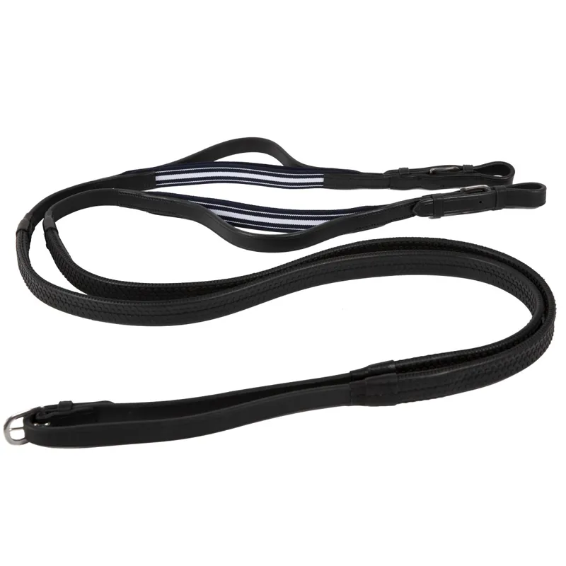 Antares Precision Rubber Reins with Elastic - Black-4
