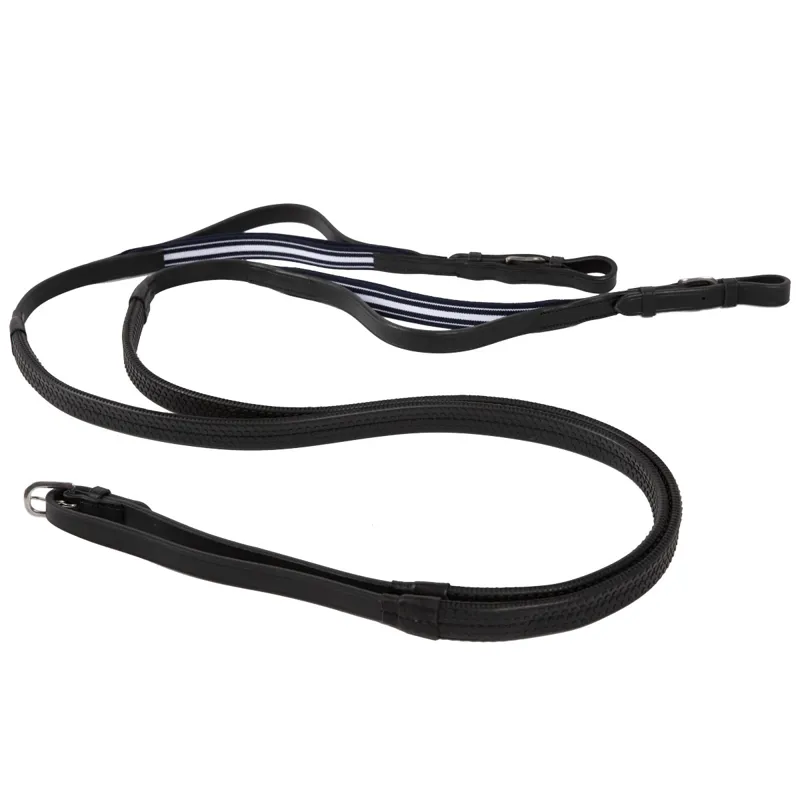 Antares Precision Rubber Reins with Elastic - Black