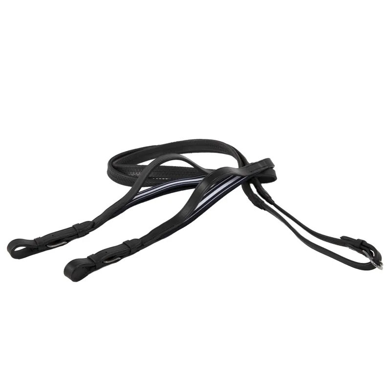 Antares Precision Rubber Reins with Elastic - Black-3