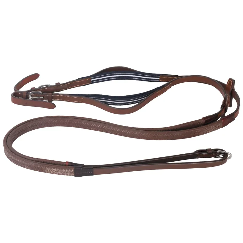 Antares Precision Rubber Reins with Elastic - Malt-9