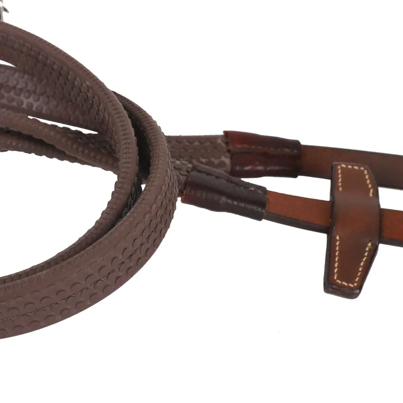 Antares Precision Rubber Reins with Elastic - Malt-3