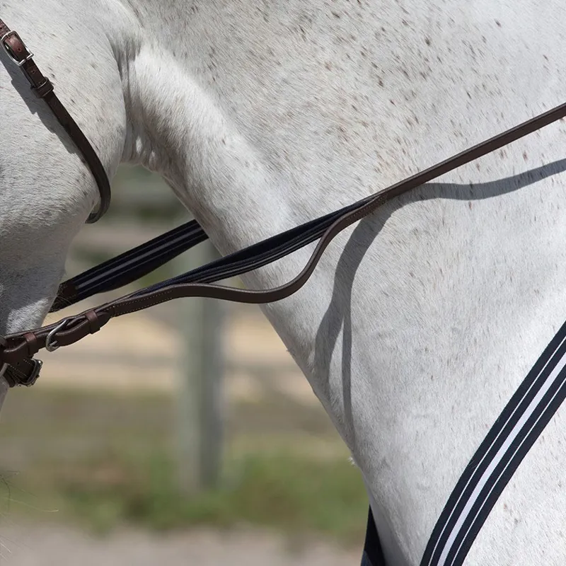 Antares Precision Rubber Reins with Elastic - Malt-2