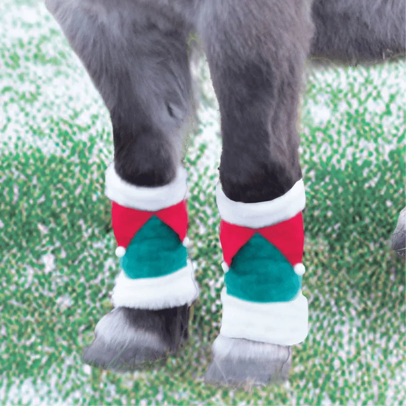 Equetech Christmas Leg Wraps - Elf Green-1
