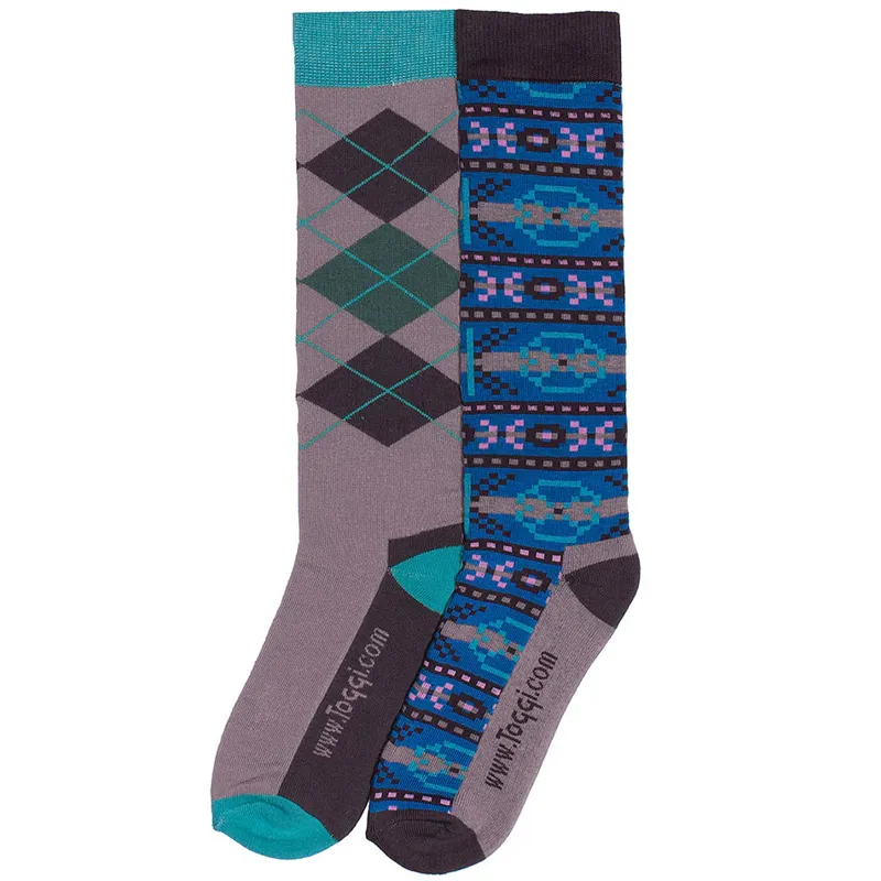 Toggi Ella Ladies Bamboo Socks 2 Pack - Dark Green/Mink