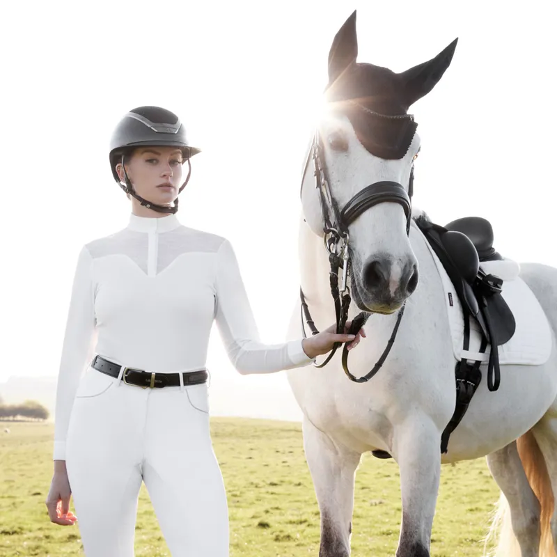 LeMieux Emily Ladies Long Sleeve Competition Shirt - White-4