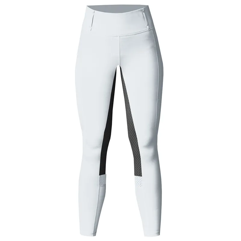 Equetech Performance High Waist Full Grip Ladies Riding Tights - White