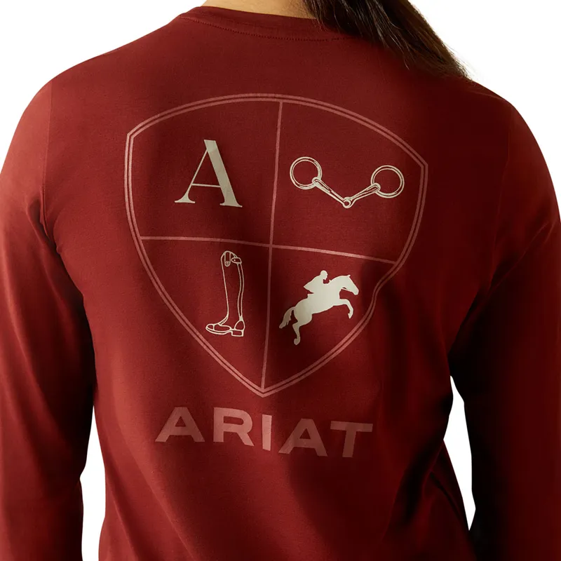 Ariat Eq Icons Junior Girls Long Sleeve Tee - Madder Brown-2